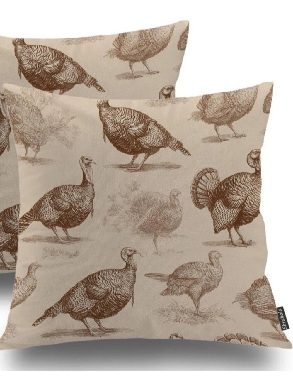 Wild Turkeys Outdoor Throw Pillow 18" x 18" Indoor Outdoor Pack of 2